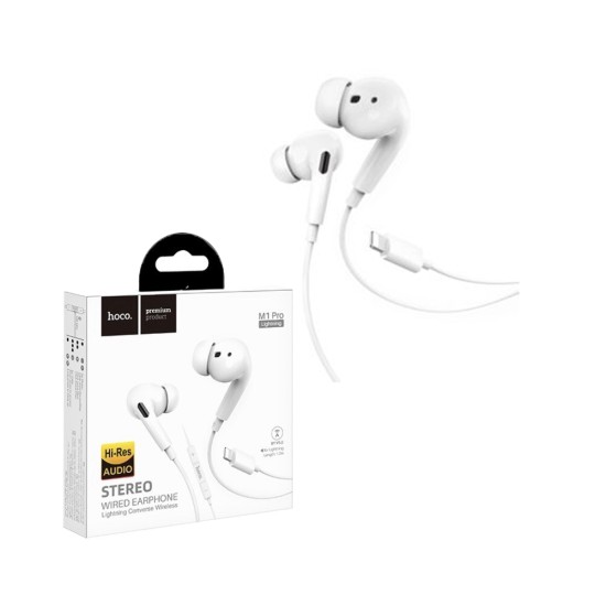 Auriculares Hoco M1 Pro para Lightning con Cable y Micrófono 1,2m Blanco